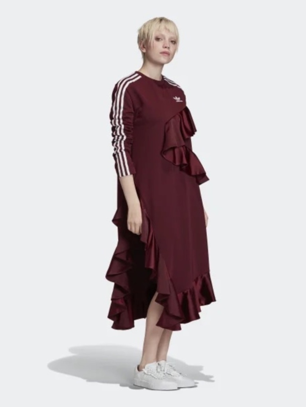 J KOO x Adidas Ruffle Dress Size M